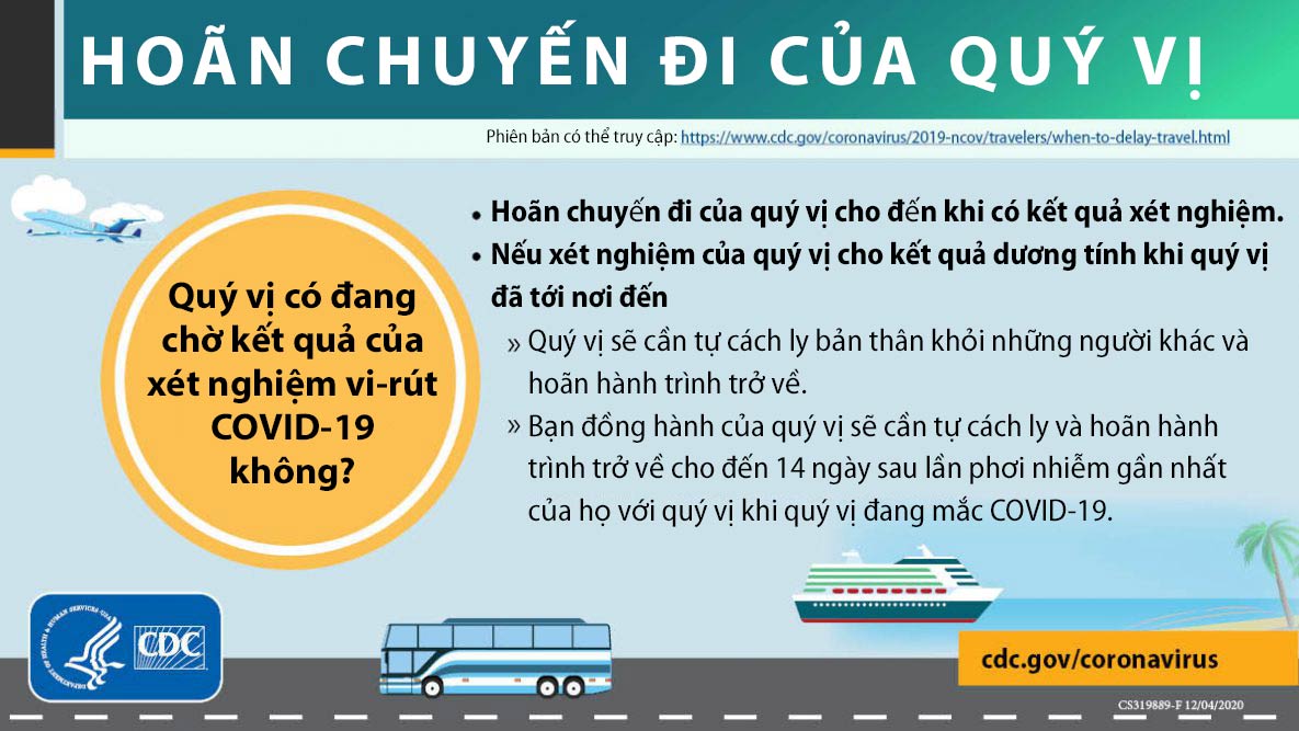 Hoãn chuyến đi đang đợi kết quả