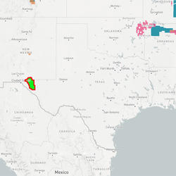 Map of Earth MRI critical minerals projects in Texas