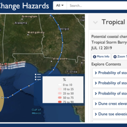 Forecasted Gulf Coast beach erosion due to Hurricane Barry