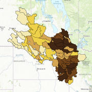 Screen capture of the Red-Assiniboine SPARROW online mapper.