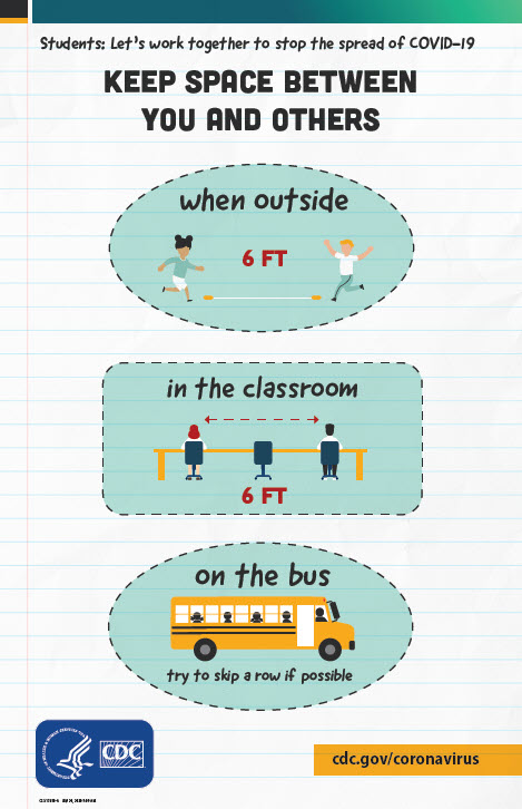 poster: k-12 students - keep space when outside