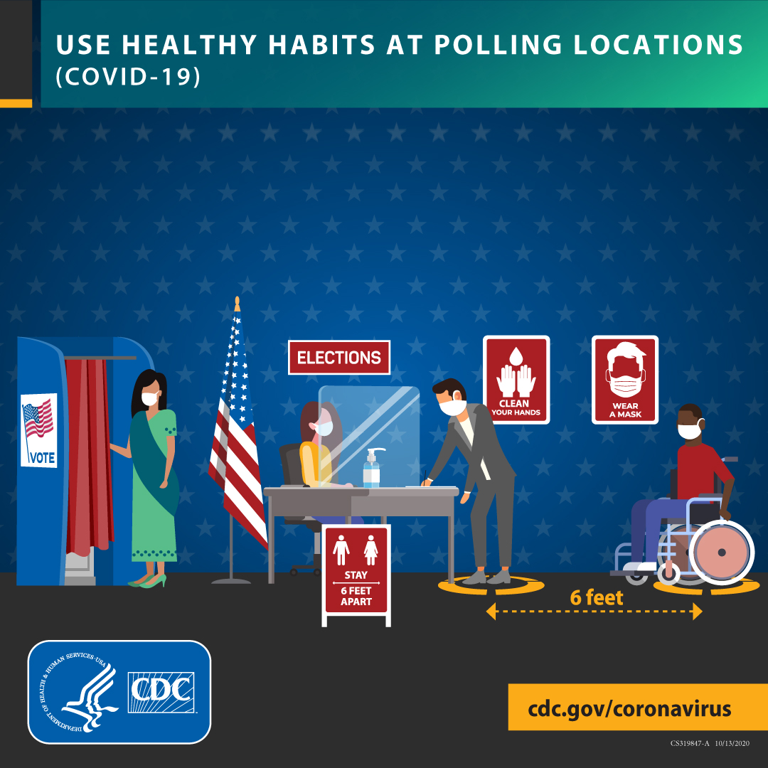 Use Healthy Habits At Polling Locations (COVID-19) 1080x1080