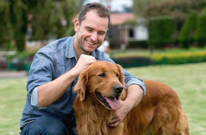 Man with his dog