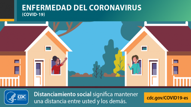 Coronavirus Diseases 2019 (COVID-19).Social distancing means putting space between yourself and others. cdc.gov/COVID19