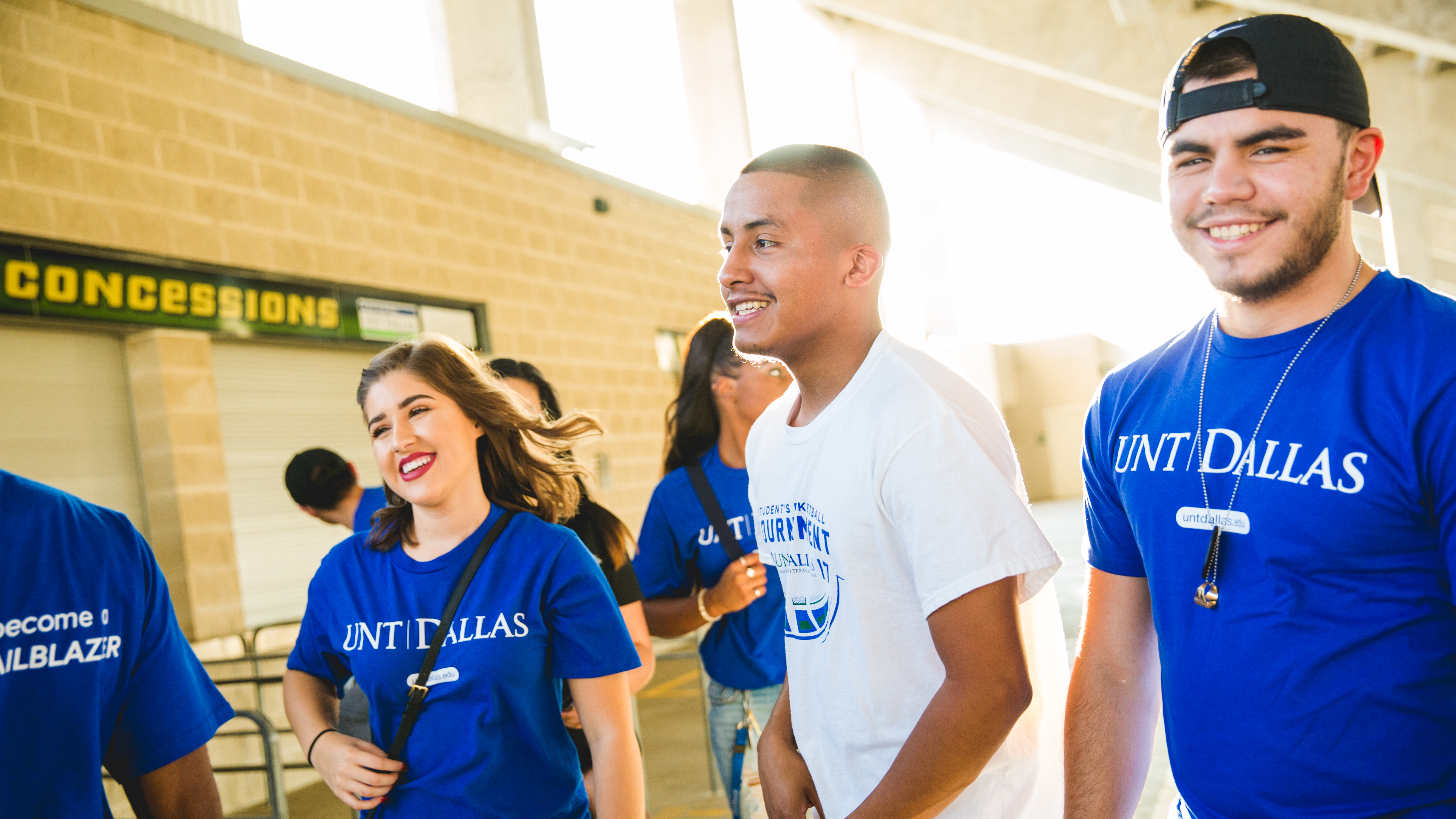 Students standing outdoors