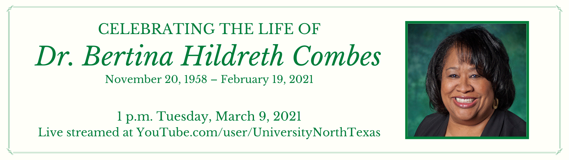 Dr. Bertina Combes banner